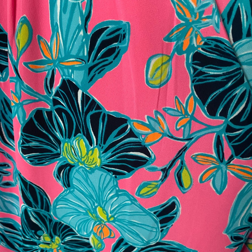 NWOT Lilly Pulitzer Medium Dress Floral Long Sleeve V-Neck - Picture 13 of 13